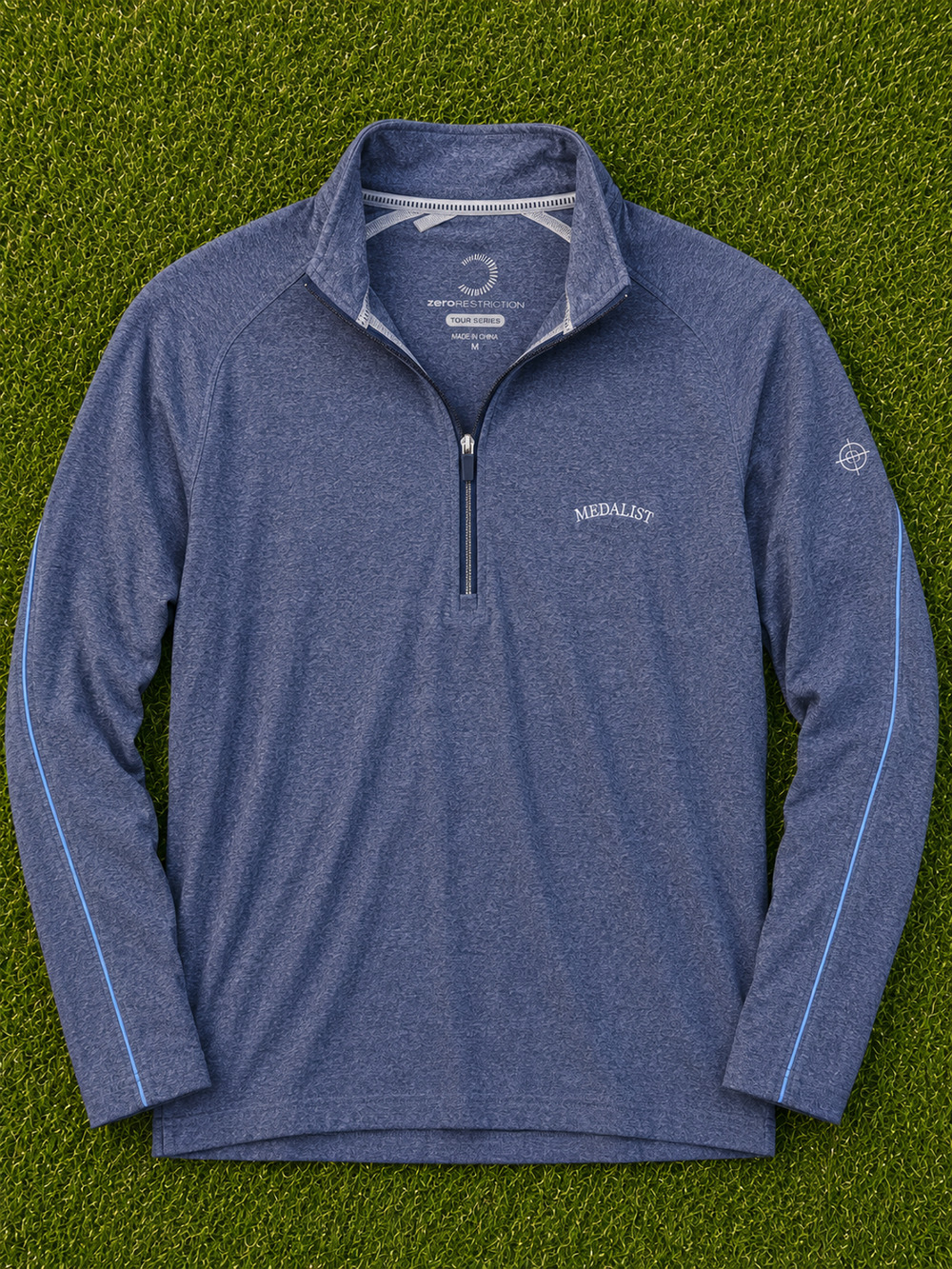 Zero Restriction Medalist Golf Club Tour Series 1/2 Zip Pullover Blue M EUC
